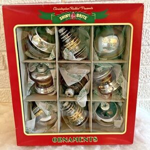 NEW RADKO SHINY BRITE Silver & Gold Holiday Ornaments - 9-Pack